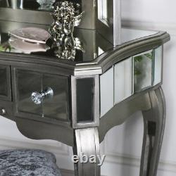 Mirrored console dressing table 3 way triple tabletop vanity mirror French chic