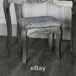 Mirrored console dressing table padded stool set vintage French chic furniture