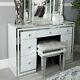 Mirrored Dressing Table White Glass 7 Drawer Bedroom Furniture