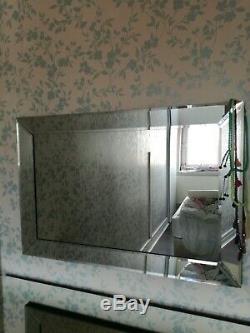 Mirrored dressing table and wall mirror set. Large size