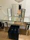 Mirrored Dressing Table With Stool And Vanity Mirror In Very Good Condition