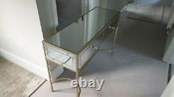 Mirrored glass dressing table and 2 chest of drawers