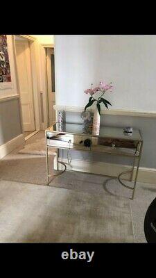 Mirrored glass dressing table and 2 chest of drawers