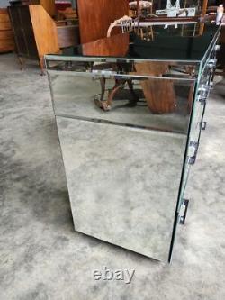 Mirrored glass venetian dressing table writing desk 7 drawers