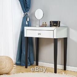 Modern 1 Drawer Mirrored Dressing Table Vanity Dresser Console Bedroom Furniture
