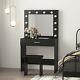 Modern Dressing Table Makeup Desk With Led Lighted Mirror Vanity Table Girls New