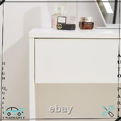 Modern Dressing Table Wooden Vanity Table Makeup Desk with LED Lighted Mirror UK