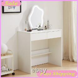 Modern Dressing Table with LED 3 Color Modes Lighting Mirror Vanity Set Vanity UK