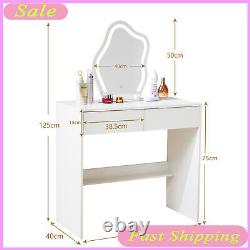 Modern Dressing Table with LED 3 Color Modes Lighting Mirror Vanity Set Vanity UK