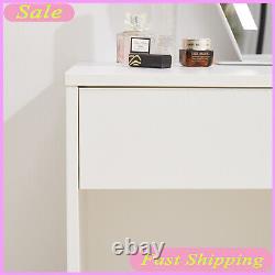 Modern Dressing Table with LED 3 Color Modes Lighting Mirror Vanity Set Vanity UK