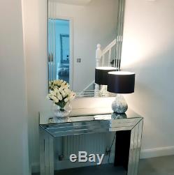 Modern Glass Console Table Venetian Mirrored Dressing Silver Hallway Furniture