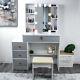 New Modern Dressing Table Stool Set Makeup Desk With Led Mirror & Drawers Bedroom