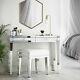 New Stunning White And Mirrored Dressing Table Vanity Desk