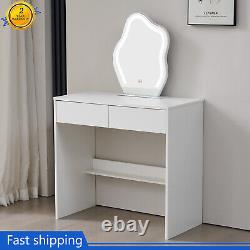 NEW Vanity Dressing Table Makeup Desk with LED Light Mirror Drawers For Bedroom