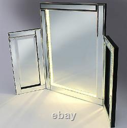 NEXT LED Dressing Table Free Standing Venetian Triple Bedroom Mirror 78x54x2.3cm