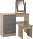 Nevada 4 Drawer Dressing Table Set Grey Including Stool And Mirror
