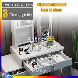 New Dressing Makeup Vanity Set with 10 Dimmable Large LED Lighted Mirror & Stool