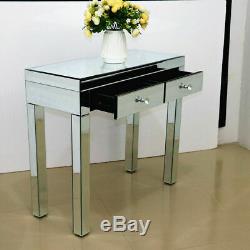 New Quality Mirrored Drawers Dressing Table Clear Glass Console Vanity Table UK