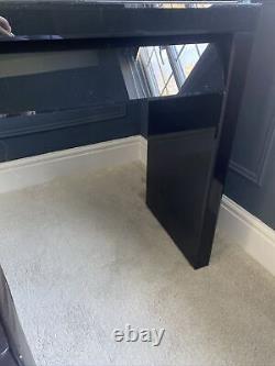 Next Black Mirrored Glass Dressing Table & 2 Bedside Drawers New Tops Needed