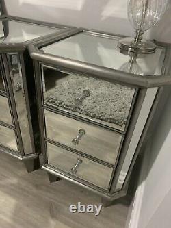 Next Mirrored Dressing Table And Bedside Tables