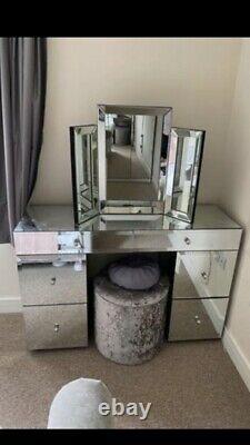 Next Sloane Mirrored /glass Dressing Table Used & Mirror