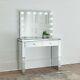 Niches Vanity Set Lite Mirrored 2 Drawer Dressing Table + Led Hollywood Mirror