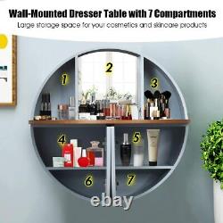 Nordic Dressing Table Set With Mirror and Stool Wall Mounted Vanity Space Saving