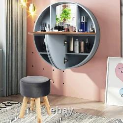 Nordic Dressing Table Set With Mirror and Stool Wall Mounted Vanity Space Saving