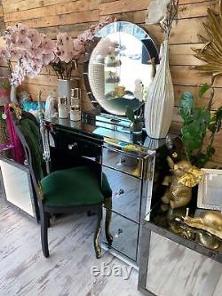 Omnia Smoked Mirror Glass 4 Drawer Dressing Table