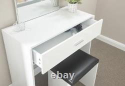 Ottawa Dressing Table Set Unit Makeup Dresser Desk Drawer & Stool Seat White
