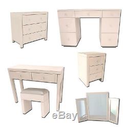 Pink Mirrored Furniture Glass Dressing Table Bedroom Console Bevelled Venetian