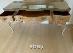 Queen Anne Dressing Vanity Table with removable mirrors and glass top