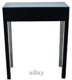 ROMANO Glass Mirrored Dressing Table, Vanity Table, Console Desk UK