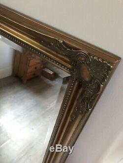 Rare Extra-Large Ornate Rococo Gold Gilt Dressing Mirror w. Bevelled Glass