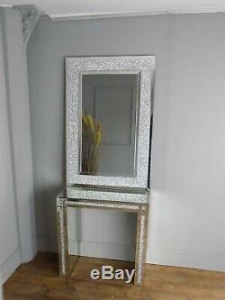 Rectangular crystal mirror and console table living hall dressing bedroom (380)