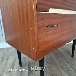 Retro Vintage Mid Century Modern Danish Teak Dressing Table Dresser Mirror Back