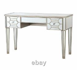 Rosa Dressing Table / Desk with Drawers Mirrored Open Box Vida Living