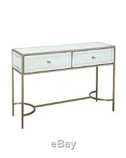 Rose Gold Trim Mirrored Bedroom Furniture Dressing Table Drawer Sideboard