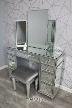 Saltere Mirrored Dressing Table Set