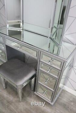 Saltere Mirrored Dressing Table Set