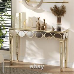 Silver Mirrored Console Table Hall Entry Accent Display Vanity Dressing Desk