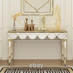 Silver Mirrored Console Table Hall Entry Accent Display Vanity Dressing Desk