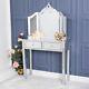 Silver Mirrored Dressing Table And Triple Mirror Venetian Glass Chic Bedroom