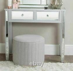 Silver Mirrored Dressing Table Drawers Venetian Glass Bedroom Hallway Chic Home