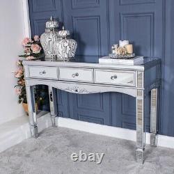 Silver Mirrored Dressing Table with Drawers Venetian Glass Bedroom Ornate Hall