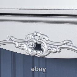 Silver Mirrored Dressing Table with Drawers Venetian Glass Hallway Console Unit