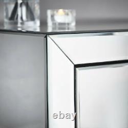 Silver Modern Mirrored Dressing Table Drawer Jewellery Storage Vanity Desk