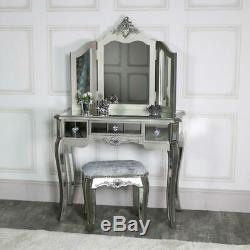 Silver mirrored bedroom furniture chest of drawers dressing table bedside chests