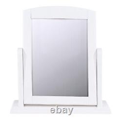 Single Mirror Dressing Vanity Table Painted Solid Pine White Frame