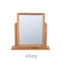 Single Mirror Dressing Vanity Table Warm Antique Oak Frame Safety Backed Glass